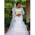 China Custom Made White Beaded Trumpet Wedding Dress For African Women